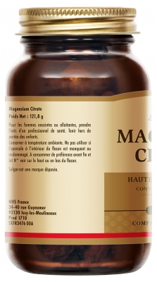 Solgar Magnesium Citrate 60 Comprimés