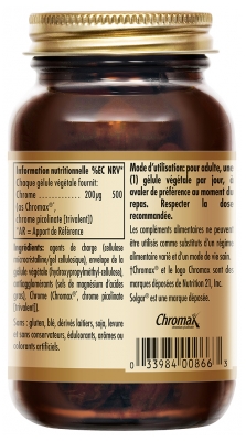 Solgar Chrome Picolinate 200 µg 90 Gélules Végétales