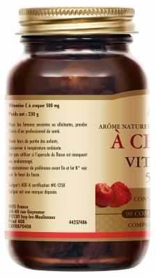 Solgar Vitamine C 500 Goût Framboise/Cranberry 90 Comprimés à Croquer