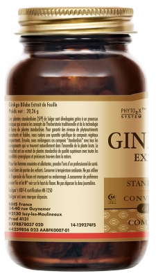 Solgar Ginkgo Biloba 60 Gélules Végétales