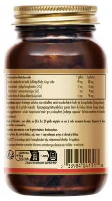Solgar Ginkgo Biloba 60 Gélules Végétales