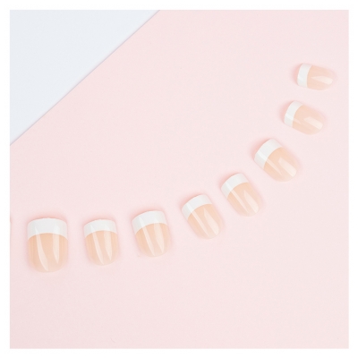 Invogue 24 Faux Nails French Square Pink