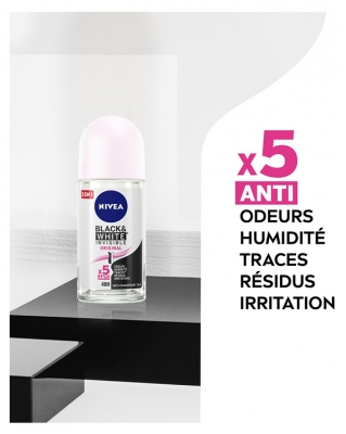 Nivea Black & White Invisible Déodorant Anti-Transpirant 72H Roll-On 50 ml