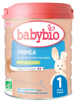 Babybio Primea 1 z Francuskim Mlekiem Krowim od 0 do 6 Miesiąca Organic 800 g Babybio Primea 1 z Francuskim Mlekiem Krowim od 0 do 6 Miesiąca Organic 800 g