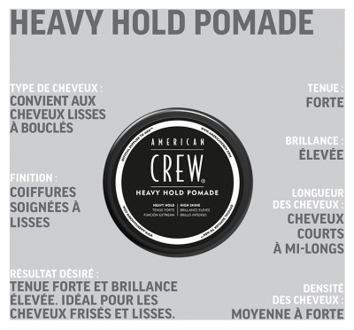 American Crew Heavy Hold Pomade Cire de Coiffage Tenue Forte 85 g