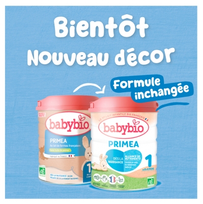 Babybio Primea 1 au Lait de Vache Français de 0 à 6 Mois Bio 800 g