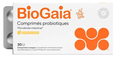 BioGaia Probiotic Intestinal Microbiota Lemon Flavor 30 Chewable Tablets BioGaia Probiotic Intestinal Microbiota Lemon Flavor 30 Chewable Tablets