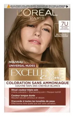 L'Oréal Paris Excellence Crème Universal Nudes Ammonia-Free Haircolour 192 ml - Hair Colour: 7U Universal Blonde L'Oréal Paris Excellence Crème Universal Nudes Ammonia-Free Haircolour 192 ml - Hair Colour: 7U Universal Blonde