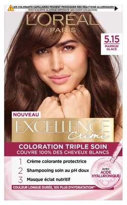 L'Oréal Paris Excellence Crème Coloration Triple Care 192 ml - Hair Colour: 5.15 Marron Glacé L'Oréal Paris Excellence Crème Coloration Triple Care 192 ml - Hair Colour: 5.15 Marron Glacé