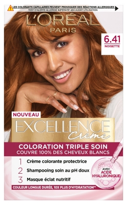 L'Oréal Paris Excellence Crème Coloration Triple Care 192 ml - Hair Colour: 6.41 Hazelnut L'Oréal Paris Excellence Crème Coloration Triple Care 192 ml - Hair Colour: 6.41 Hazelnut