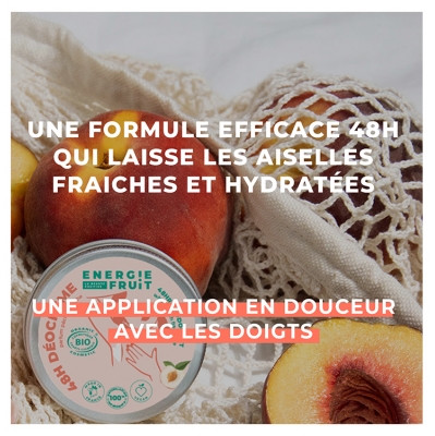 Energie Fruit Déocrème 48H Parfum Pêche Blanche Bio 45 g