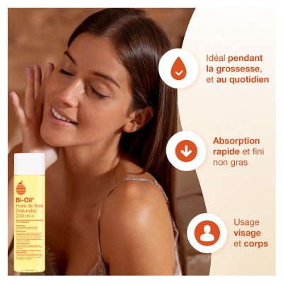Bi-Oil Huile de Soin (Naturelle) Spécialisée Cicatrices et Vergetures 200 ml