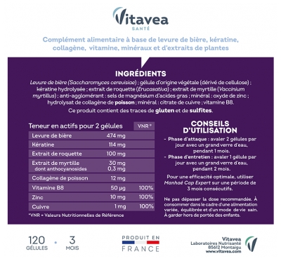 Vitavea Manhaé Cheveux Expert 120 Gélules