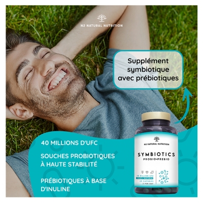 N2 Natural Nutrition Symbiotics Probiotiques et Prébiotiques 60 Capsules