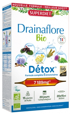 Superdiet Organic Drainaflore Detox 20 Phials Superdiet Organic Drainaflore Detox 20 Phials