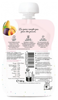 Popote Gourde Les Mûres & La Banane Compote From 4/6 Months Organic 120 g