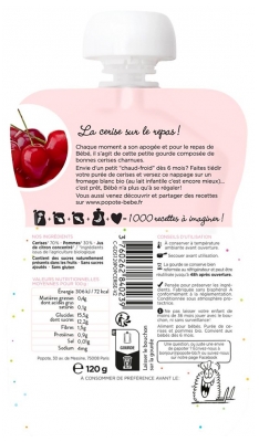 Popote Kompot z Tykwy Les Cerises Od 4/6 Miesięcy Organiczny 120 g