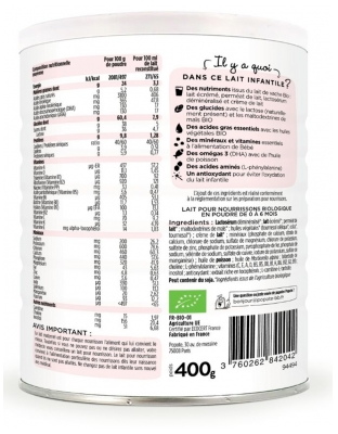 Popote 1st Age From 0 to 6 Months Organic 400 g