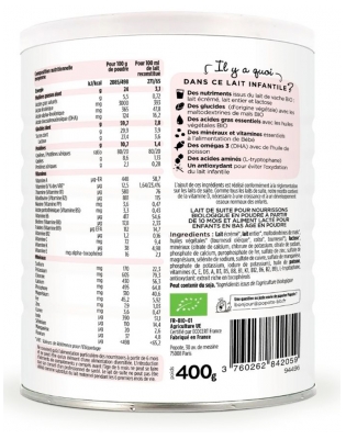 Popote da 10 Mesi a 3 Anni Biologico 400 g