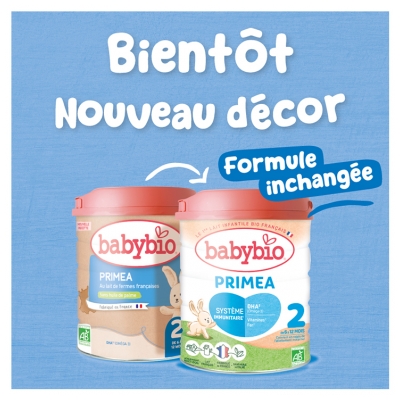 Babybio Primea 2 au Lait de Fermes Françaises de 6 à 12 Mois Bio 800 g