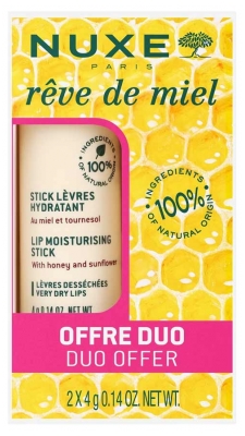 Nuxe Rêve de Miel Stick Lèvres Hydratant Lot de 2 x 4 g Nuxe Rêve de Miel Stick Lèvres Hydratant Lot de 2 x 4 g