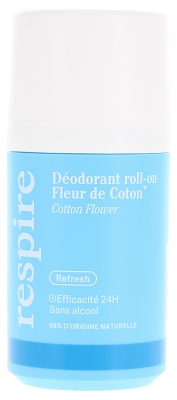 Respire Roll-On Deodorant Cotton Flower 50ml - Scent: Fleur de Coton Respire Roll-On Deodorant Cotton Flower 50ml - Scent: Fleur de Coton