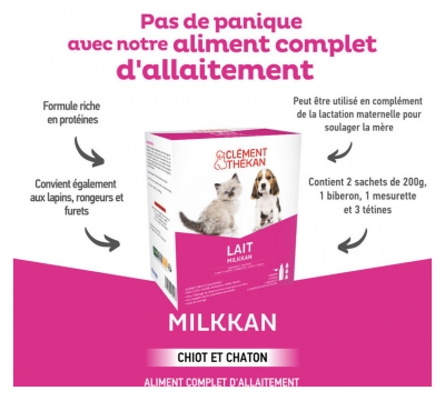Clément Thékan Milkkan Lait Chiots et Chatons 400 g