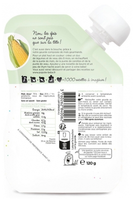 Popote Organic Corn Purée Flask From 4/6 Months 120 g