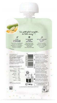 Popote Le Petit Plat Gourde Courgette Poulet Parmesan Purée From 6 Months Organic 180 g