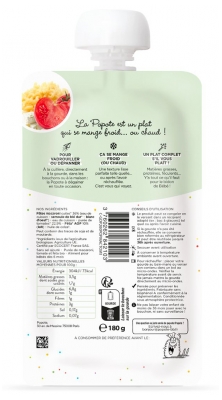 Popote Le Petit Plat Gourde Macaroni Tomate Fêta Purée From 6 Months Organic 180 g
