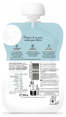 Popote Gourd Le Brassé Chèvre Purée From 6 Months Organic 100 g