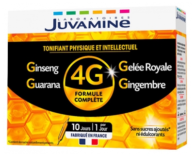 Juvamine 4G Ginseng Royal Jelly Guarana Ginger 10 Fiolek