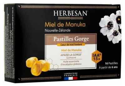 Herbesan Manuka Honey Lemon Honey Pastilles IAA 15+ 16 Pastilles Herbesan Manuka Honey Lemon Honey Pastilles IAA 15+ 16 Pastilles
