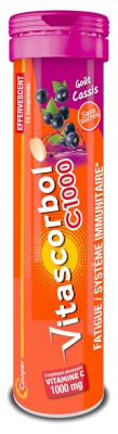 Vitascorbol C1000 15 Comprimés Effervescents - Goût : Cassis Vitascorbol C1000 15 Comprimés Effervescents - Goût : Cassis