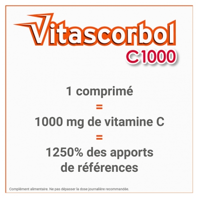 Vitascorbol C1000 15 Comprimés Effervescents - Goût : Orange/Ananas