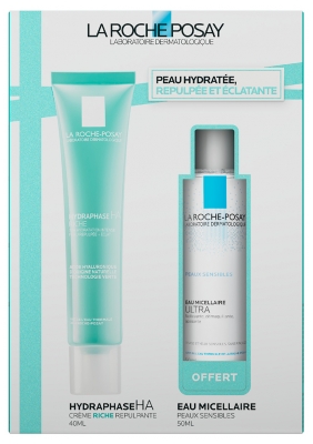 La Roche-Posay Hydraphase HA Riche Krem z Kwasem Hialuronowym 40 ml + Tolériane Woda Micelarna do Skóry Wrażliwej 50 ml w Prezencie
