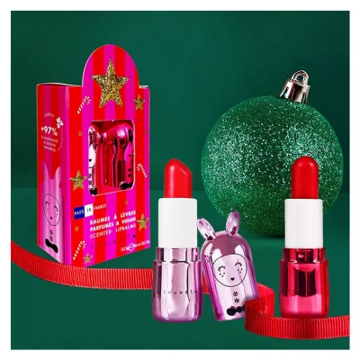 Inuwet Duo Deluxe Metal Scented Lip Balm Stars Sorbet Framboise & Pomme D'Amour 2 x 3,5 g