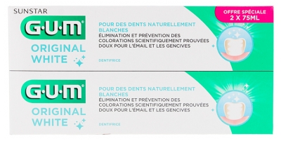 GUM Dentifricio Original White Set di 2 x 75 ml GUM Dentifricio Original White Set di 2 x 75 ml