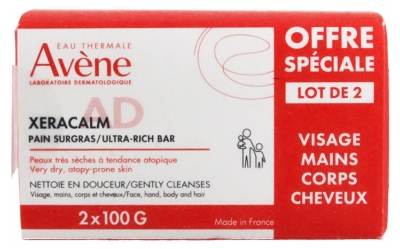 Avène XeraCalm AD Pain Surgras Lot de 2 x 100 g Avène XeraCalm AD Pain Surgras Lot de 2 x 100 g