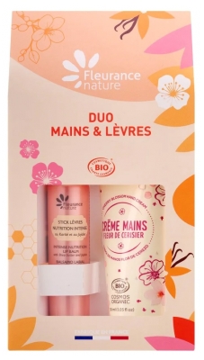 Fleurance Nature Organiczny Intensywnie Odżywczy Sztyft do ust 4 g + Organiczny Krem do Rąk z Kwiatem Wiśni 30 ml Fleurance Nature Organiczny Intensywnie Odżywczy Sztyft do ust 4 g + Organiczny Krem do Rąk z Kwiatem Wiśni 30 ml