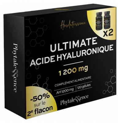Phytalessence Ultimate Acide Hyaluronique 1200 mg Lot de 2 x 60 Gélules Phytalessence Ultimate Acide Hyaluronique 1200 mg Lot de 2 x 60 Gélules