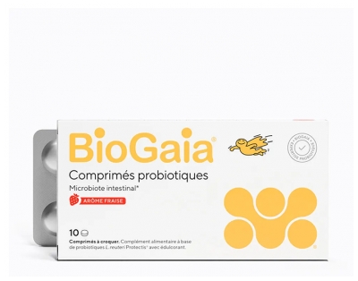 BioGaia Probiotico Microbiota Intestinale Sapore di Fragola 10 Compresse BioGaia Probiotico Microbiota Intestinale Sapore di Fragola 10 Compresse