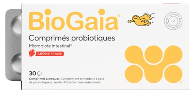 BioGaia L.Reuteri ProTectis Probiotic Strawberry Flavour 30 Tabletek BioGaia L.Reuteri ProTectis Probiotic Strawberry Flavour 30 Tabletek
