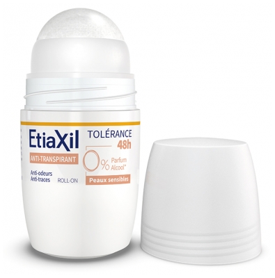 Etiaxil Anti-Transpirant Tolérance 48H Peaux Sensibles Roll-On Lot de 2 x 50 ml