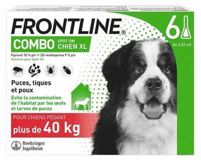 Frontline Combo Dog Size XL (+ 40 kg) 6 Pipettes