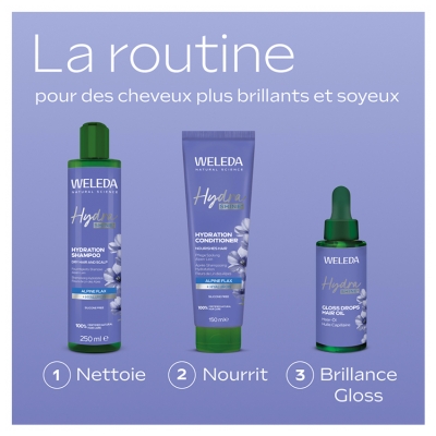 Weleda Hydra Shine Shampoing Hydratant au Fleurs de Lin des Alpes 150 ml