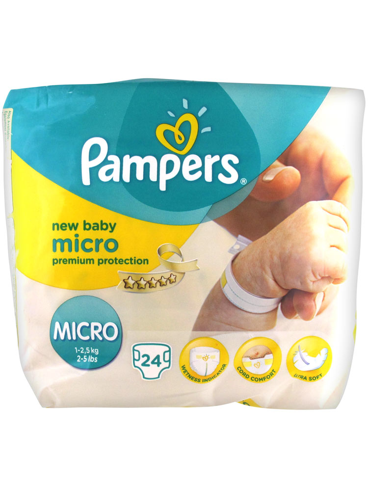 Pampers New Baby 24 Couches Taille Micro (1-2,5 kg) - Prix bas ici