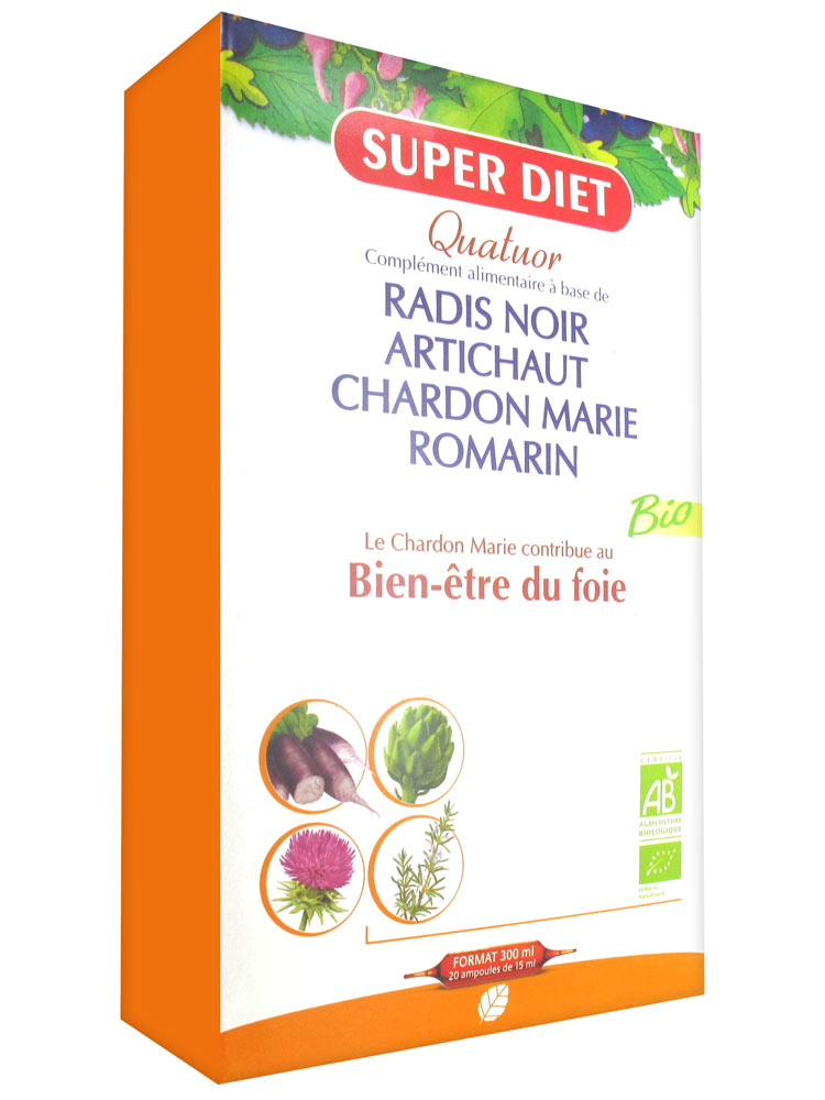 Super Diet Organic Quatuor Liver Well-Being 20 Phials Super Diet Organic Quatuor Liver Well-Being 20 Phials