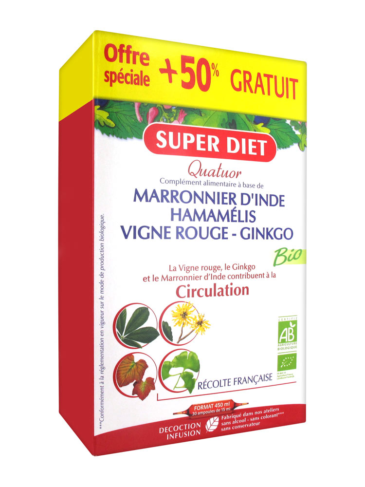 Super Diet Organic Quatuor Circulation 30 Phials Super Diet Organic Quatuor Circulation 30 Phials