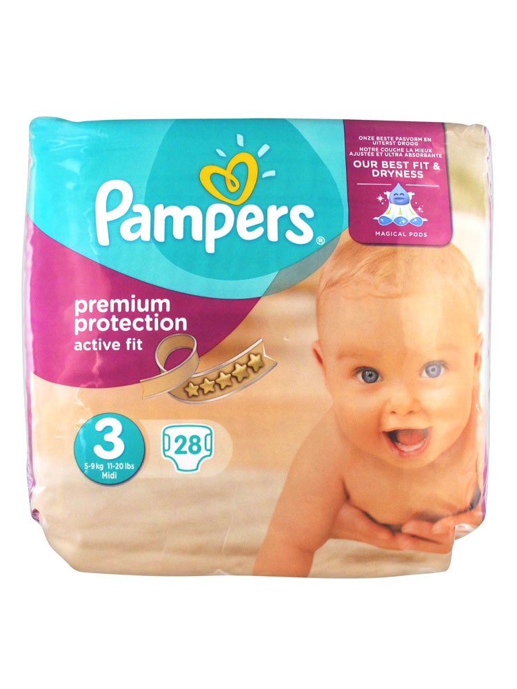 Pampers Active Fit 28 Nappies Size 3 (59kg) Buy at Low Price Here